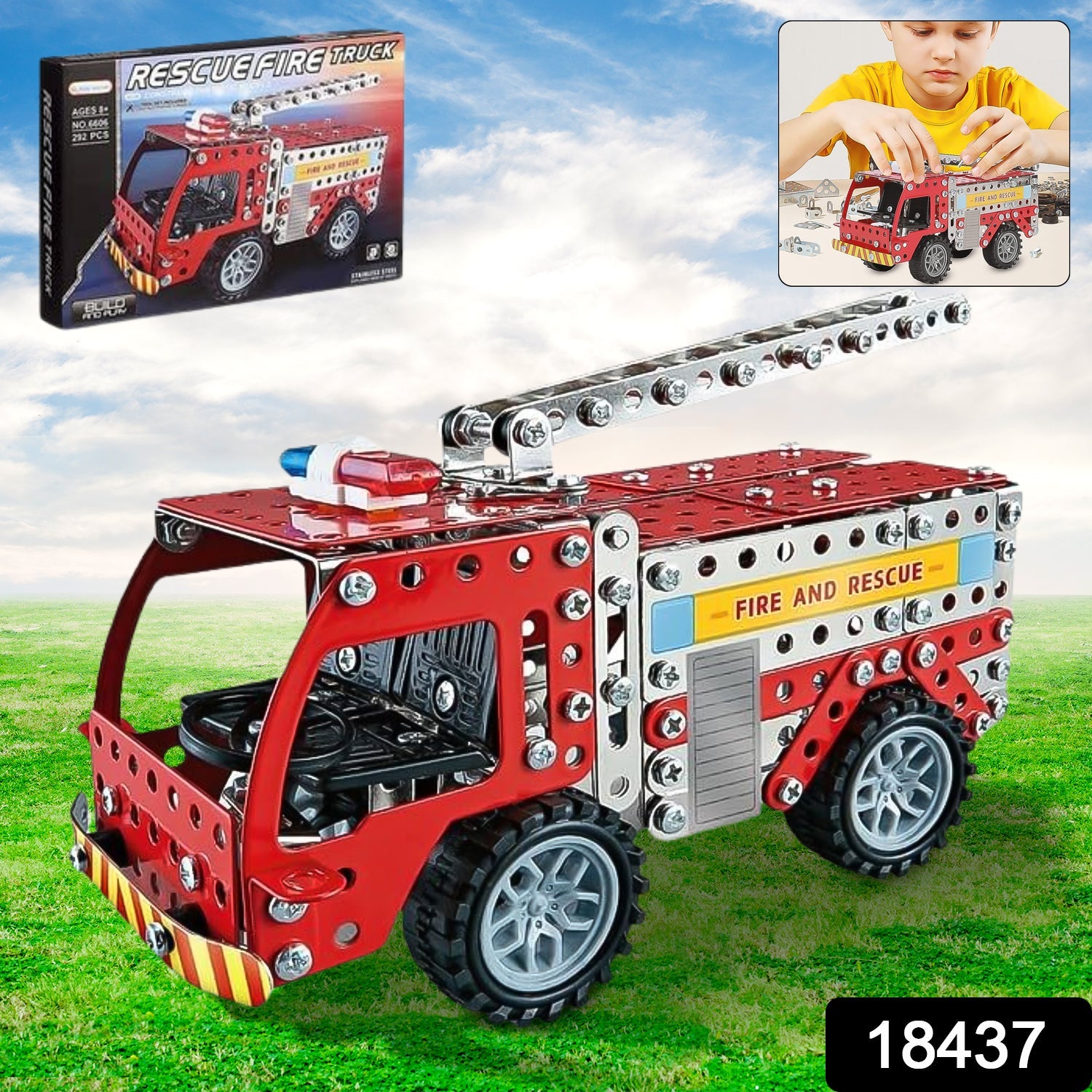 DIY Metal Fire Truck Building Blocks Set DIY Metal Fire Truck Building Blocks Set
